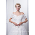 2016 robe de bal Robe de mariée en tulle douce avec épinards en dentelle brodée perles cristaux Bateau cou 3/4 robe de mariée robe de mariée